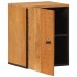 Armario de baño de pared madera maciza de acacia 38x33x48