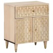 Mesita de noche madera maciza de mango 50x33x60 cm