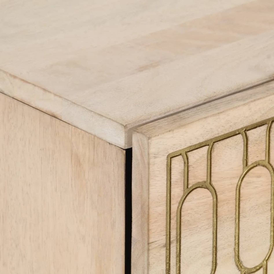 Mesita de noche madera maciza de mango 50x33x60