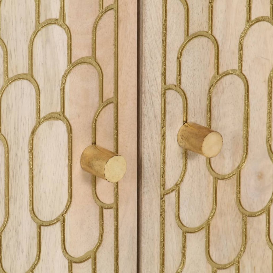 Mesita de noche madera maciza de mango 50x33x60