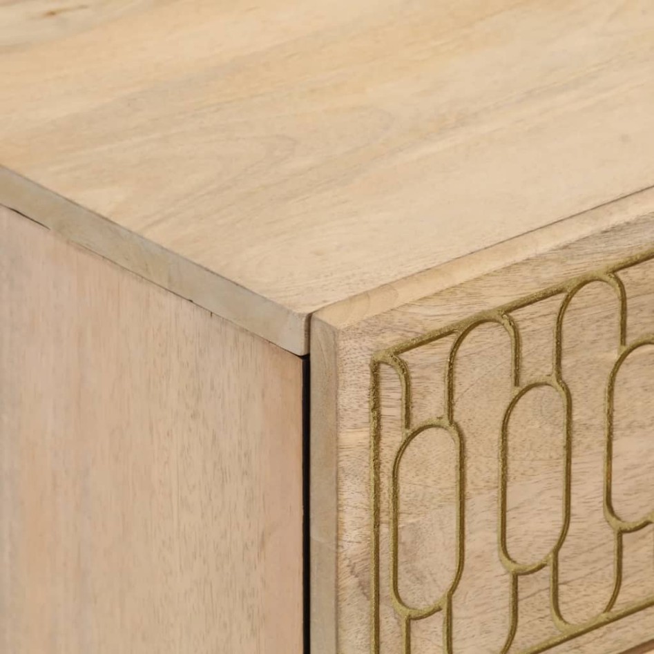 Mesita de noche de madera maciza de mango 40x33x46