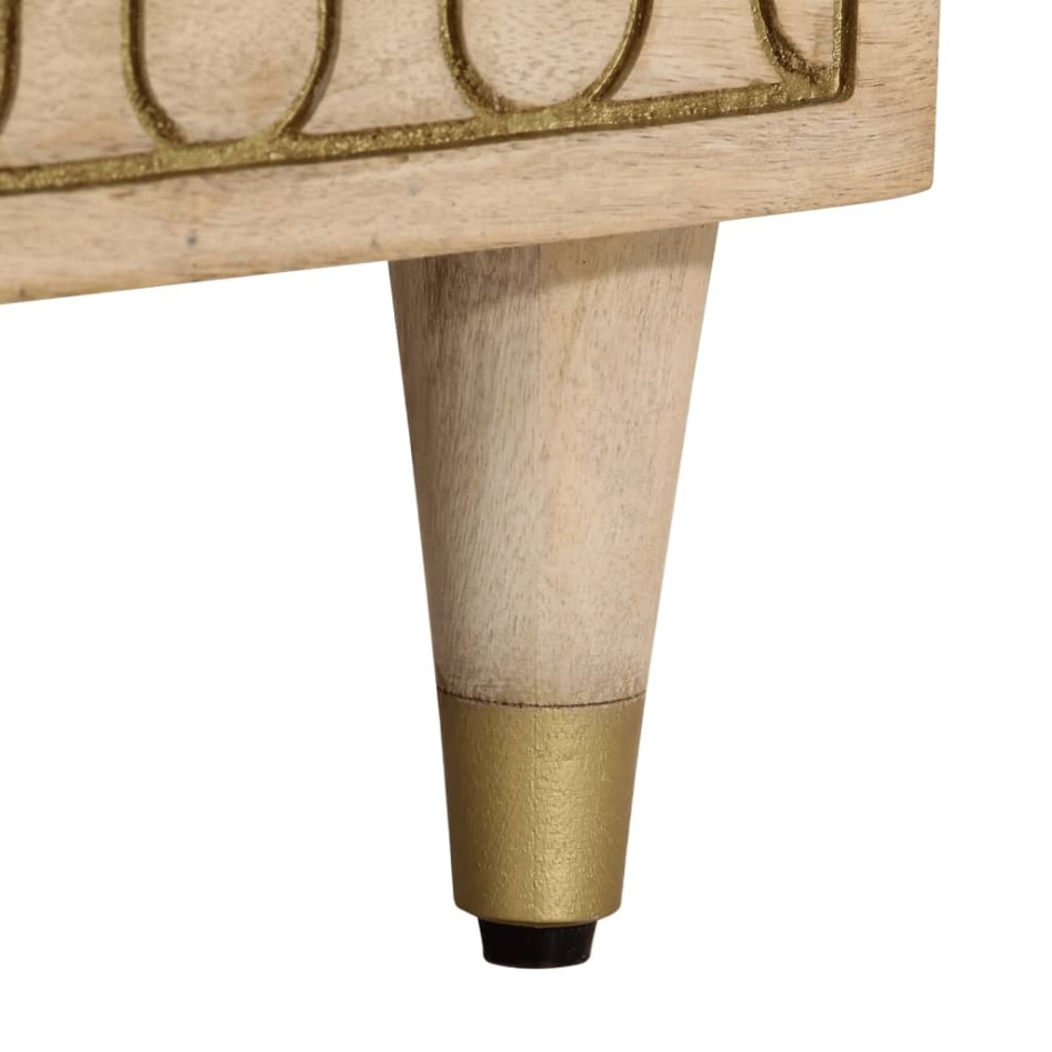 Mesita de noche de madera maciza de mango 40x33x46