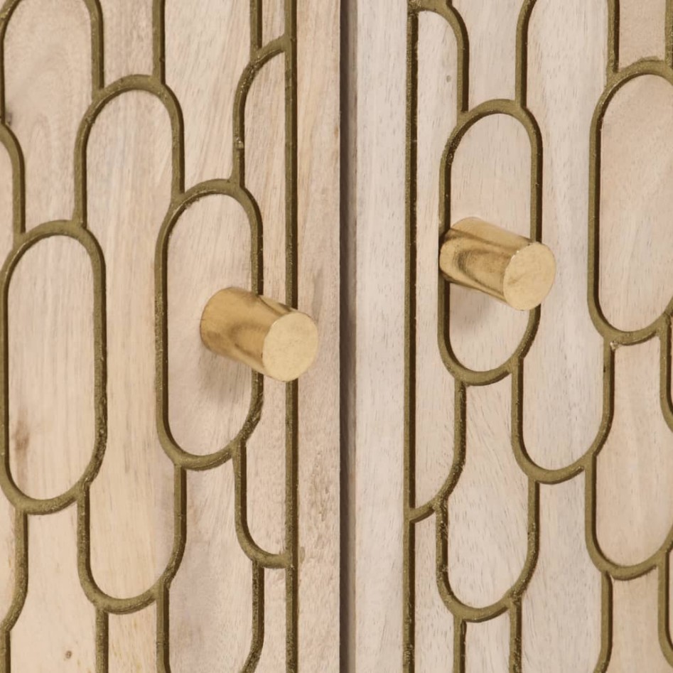 Armario auxiliar madera maciza de mango 60x33x75