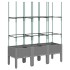 Jardinera con enrejado PP gris claro 120x40x142,5