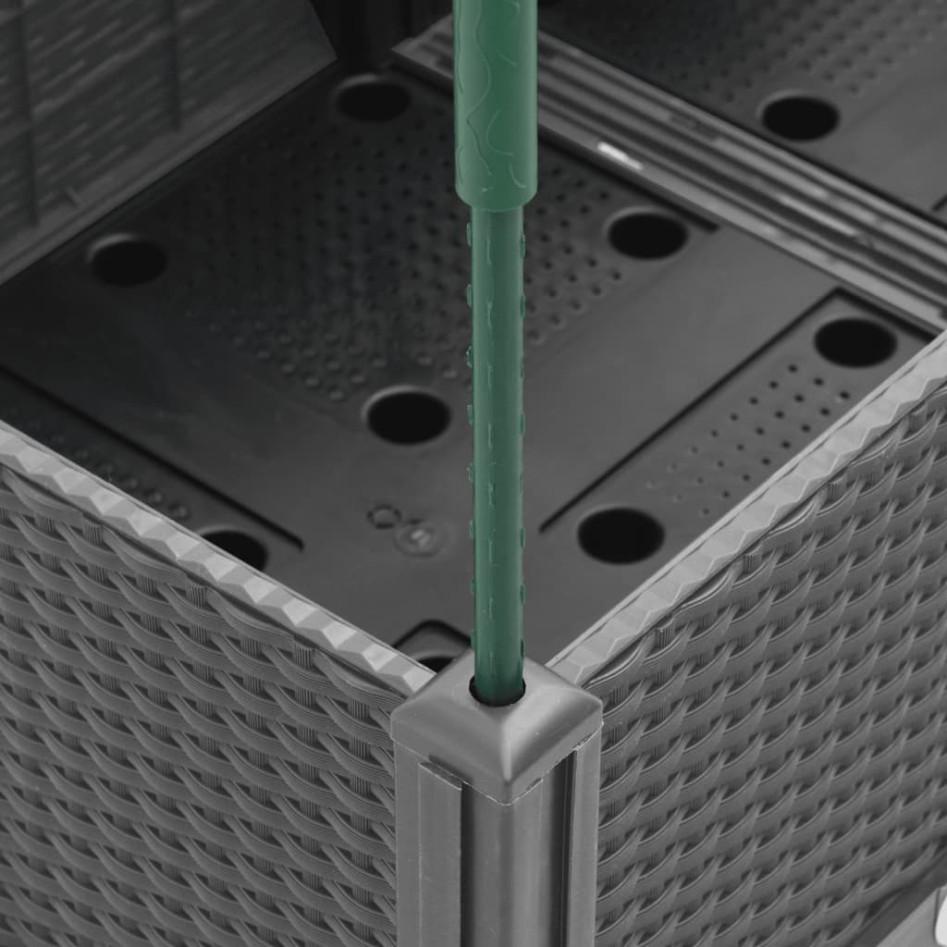 Jardinera con enrejado PP gris claro 160x40x142,5