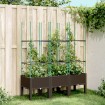 Jardinera con enrejado PP marrón 120x40x142,5 cm