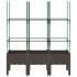 Jardinera con enrejado PP marrón 120x40x142,5