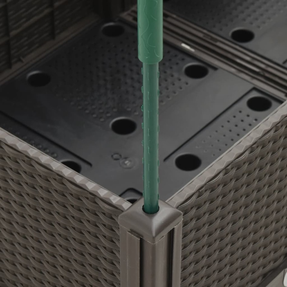 Jardinera con enrejado PP marrón 120x40x142,5