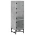 Aparador con puertas de vidrio gris hormigón 35x37x120