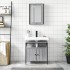 Set de muebles de baño 2 pzas madera contrachapada gris