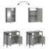 Set de muebles de baño 2 pzas madera contrachapada gris