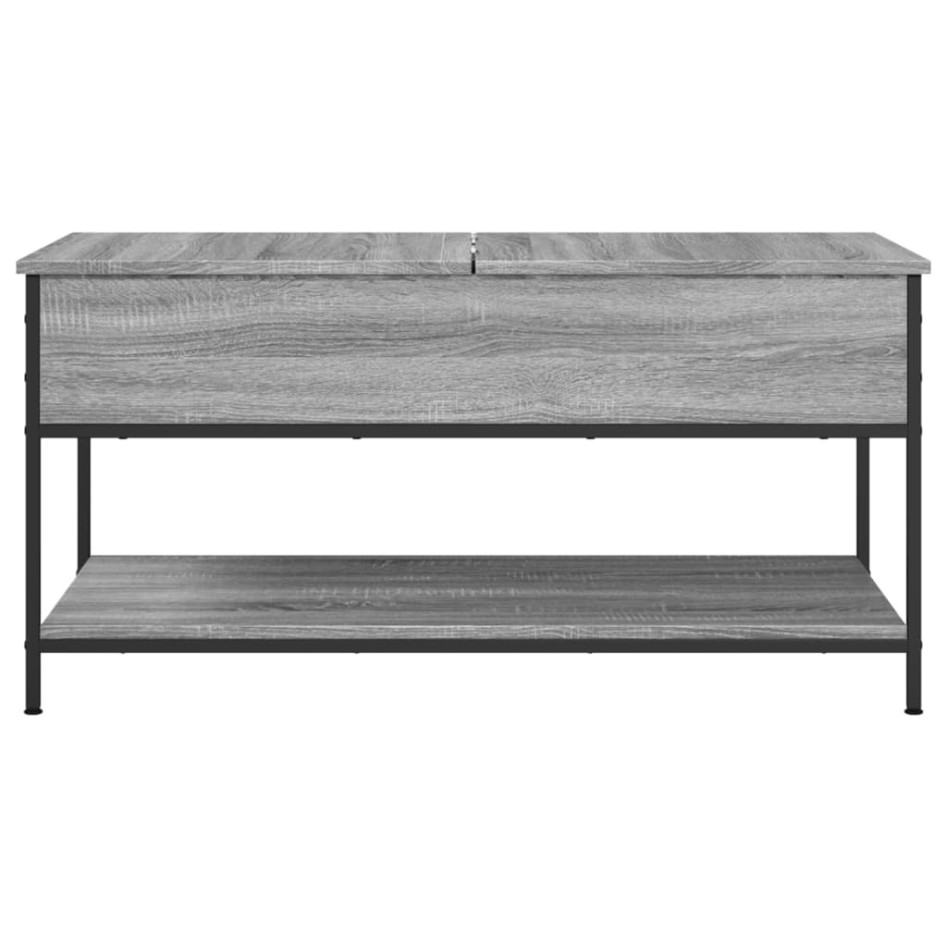 Mesa de centro madera ingeniería metal gris Sonoma 100x50x50