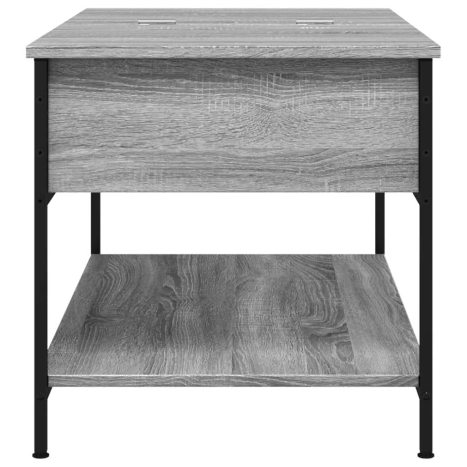 Mesa de centro madera ingeniería metal gris Sonoma 100x50x50