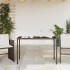Mesa de jardín superficie vidrio ratán PE marrón 115x54x74