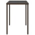 Mesa de jardín superficie vidrio ratán PE marrón 115x54x74