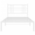 Estructura cama sin colchón con cabecero metal blanco 90x190