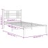 Estructura cama sin colchón con cabecero metal blanco 90x190