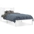 Estructura cama sin colchón con cabecero metal blanco