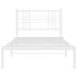 Estructura cama sin colchón con cabecero metal blanco