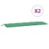 Cojines de banco de jardín 2 uds tela Oxford verde 180x50x7