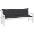 Cojines de banco de jardín 2 uds tela Oxford negro 180x50x7