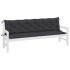 Cojines de banco de jardín 2 uds tela Oxford negro 200x50x7