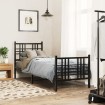 Estructura cama sin colchón con estribo metal negro 80x200 cm