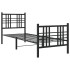 Estructura cama sin colchón con estribo metal negro 80x200
