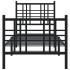 Estructura cama sin colchón con estribo metal negro 80x200