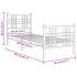 Estructura cama sin colchón con estribo metal negro 80x200