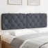 Cabecero de cama acolchado terciopelo gris oscuro 160