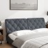 Cabecero de cama acolchado terciopelo gris oscuro 160