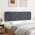 Cabecero de cama acolchado terciopelo gris oscuro 160