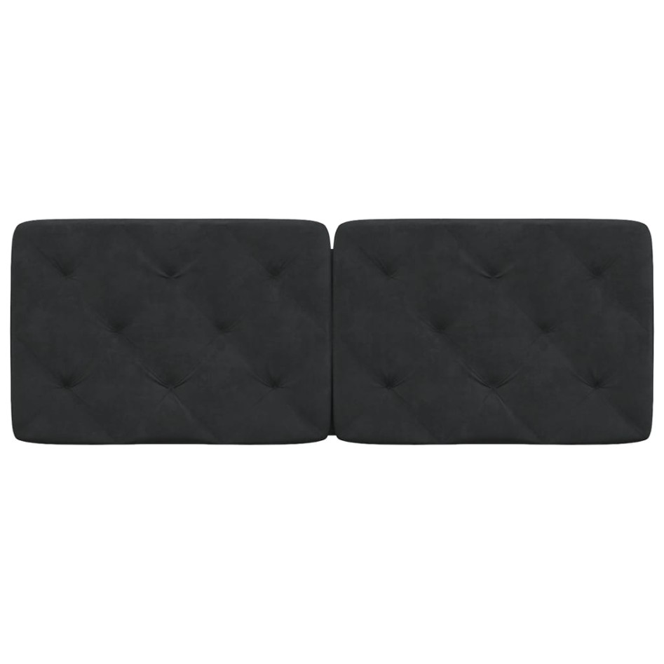 Cabecero de cama acolchado terciopelo negro 140