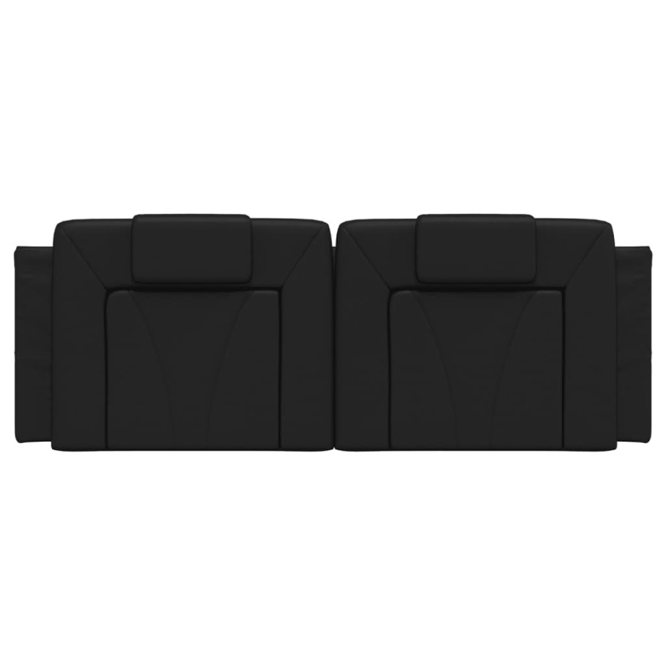 Cabecero de cama acolchado cuero sintético negro 120