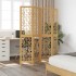 Biombo separador de 4 paneles madera maciza paulownia