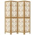Biombo separador de 4 paneles madera maciza paulownia