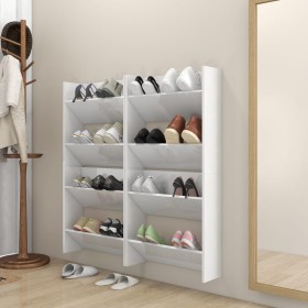 Zapateros de pared 4 uds contrachapada blanco brillo