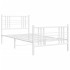 Estructura cama sin colchón con estribo metal blanco 90x200