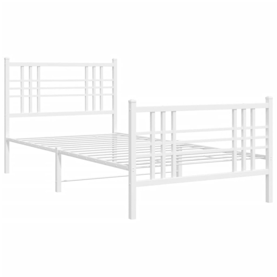 Estructura cama sin colchón con estribo metal blanco 90x200