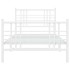 Estructura cama sin colchón con estribo metal blanco 90x200