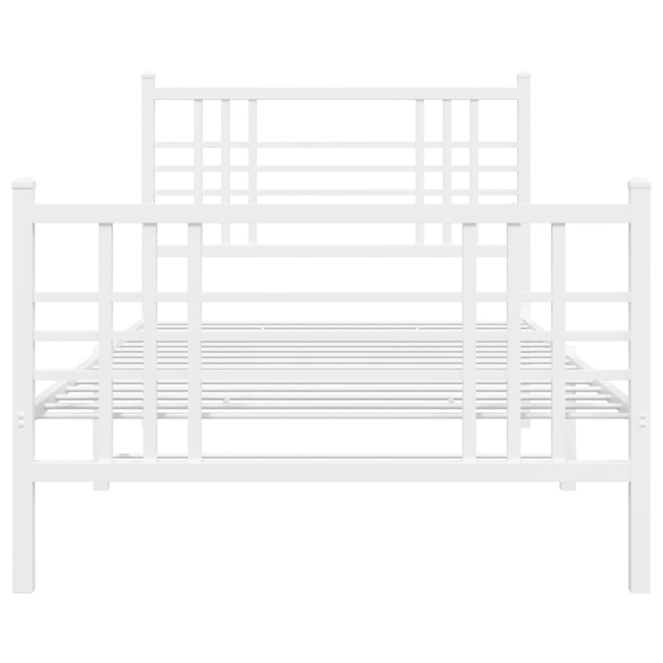 Estructura cama sin colchón con estribo metal blanco 90x200