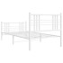 Estructura cama sin colchón con estribo metal blanco 90x200