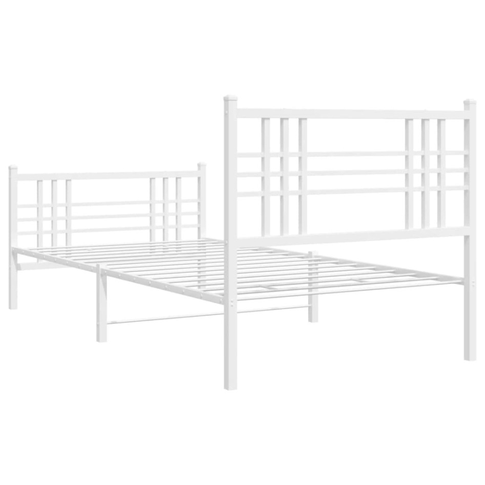 Estructura cama sin colchón con estribo metal blanco 90x200