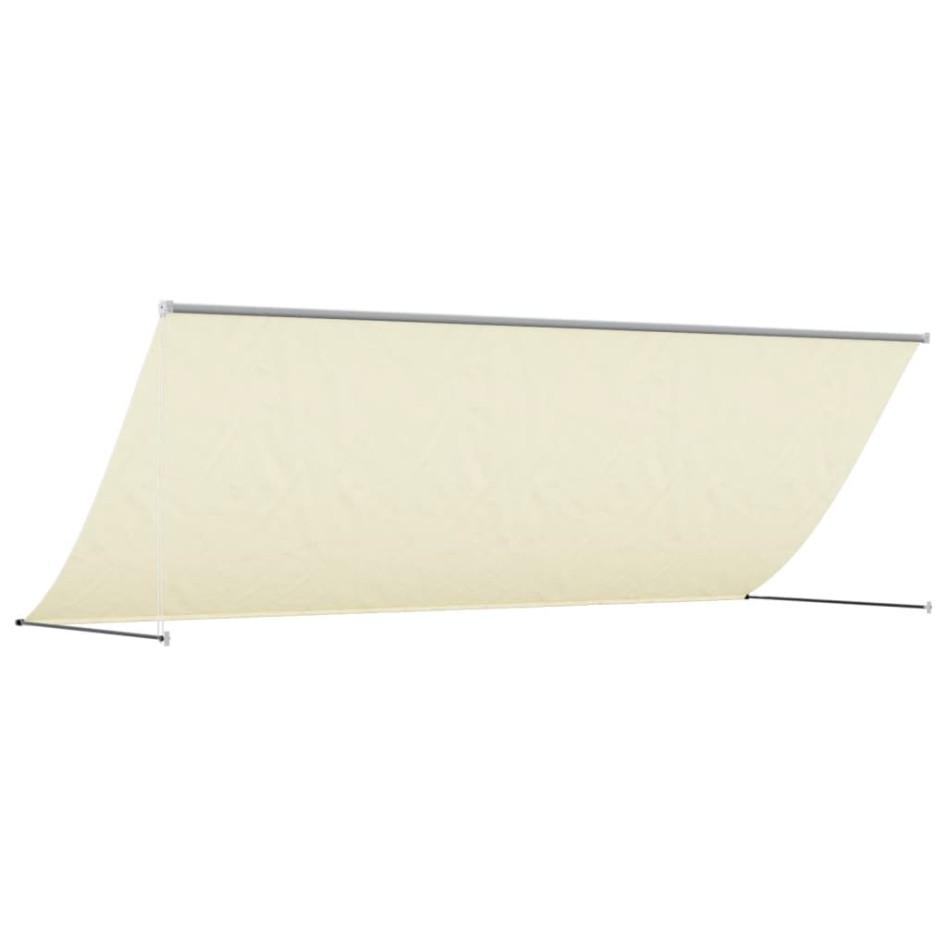 Toldo retráctil de tela y acero crema 350x150