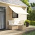 Toldo retráctil de tela y acero crema 250x150