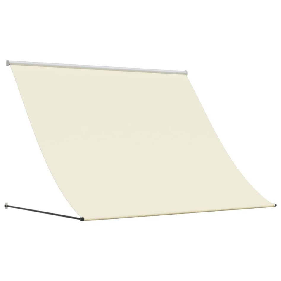 Toldo retráctil de tela y acero crema 250x150