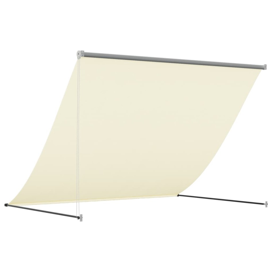 Toldo retráctil de tela y acero crema 250x150