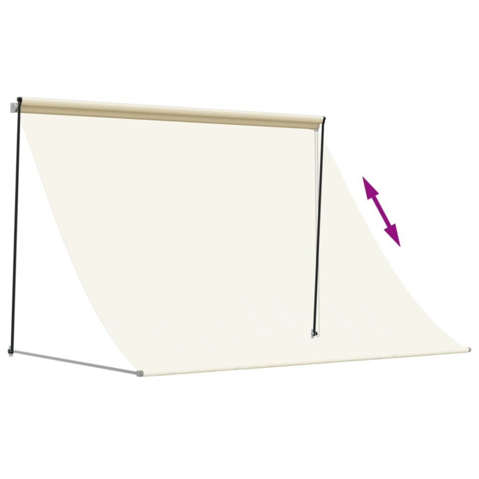 Toldo retráctil de tela y acero crema 250x150