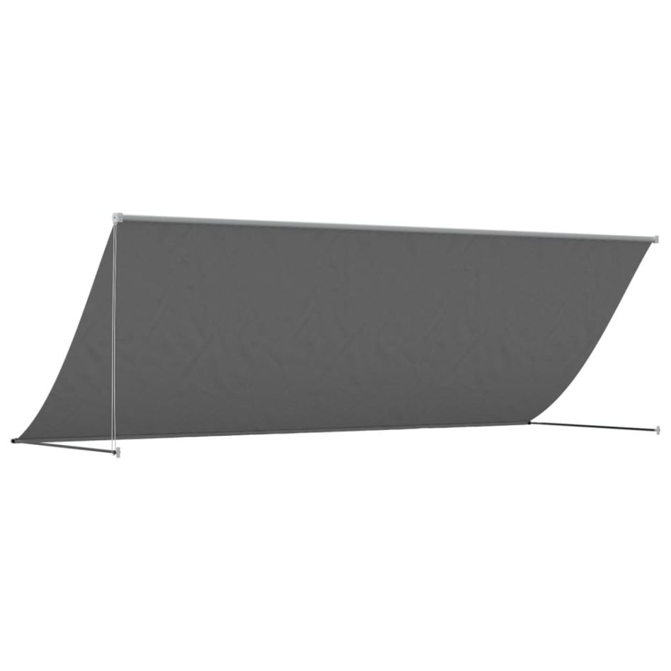 Toldo retráctil de tela y acero gris antracita 350x150